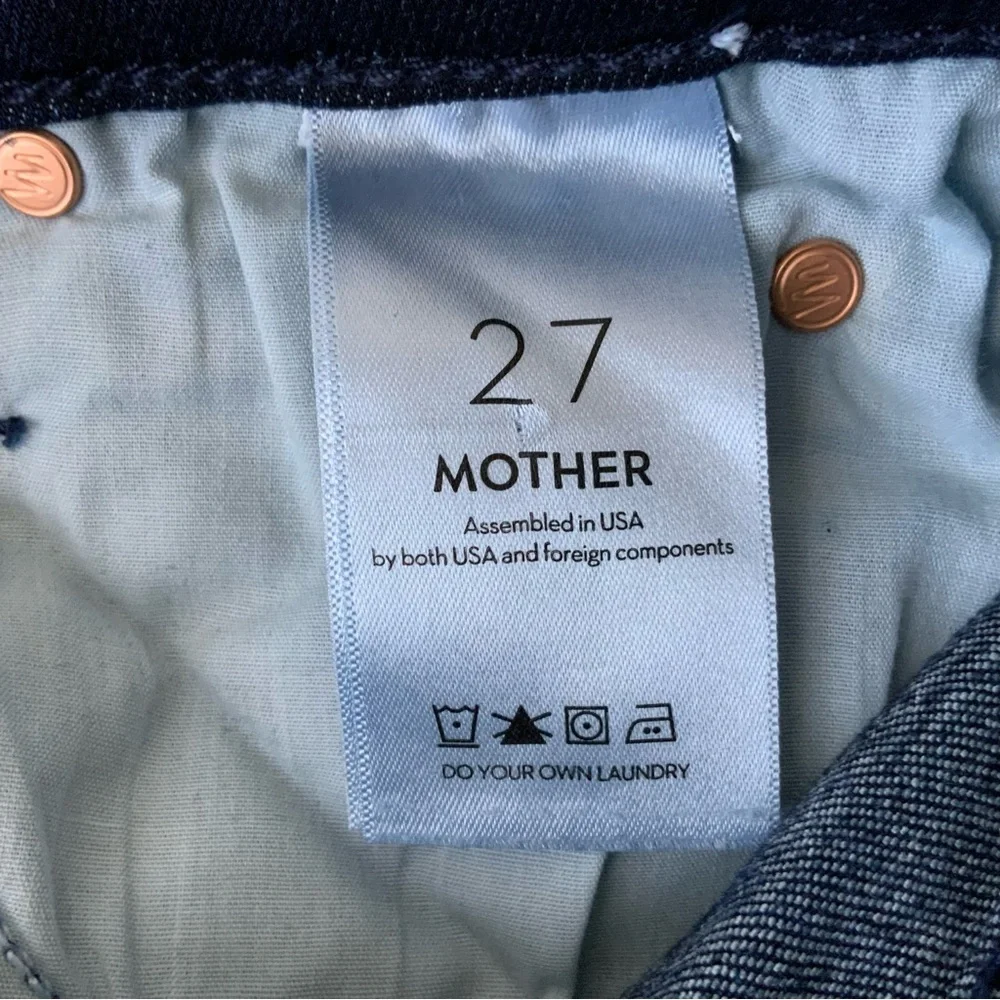 MOTHER Jeans Mid-Rise Dazzler Now or Never Dark Indigo Blue Size 27